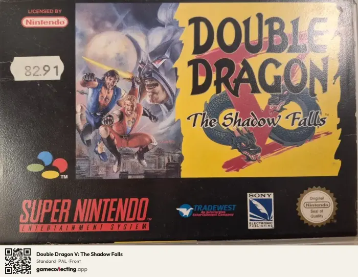 Double Dragon V: The Shadow Falls Super Nintendo Entertainment System, PAL box front