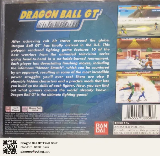 Dragon Ball GT: Final Bout PlayStation, NTSC box back