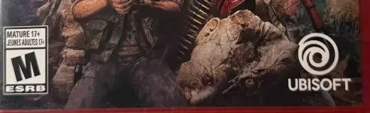 Far Cry 4, the ESRB box on its front