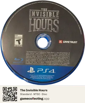 The Invisible Hours PlayStation 4, NTSC disc
