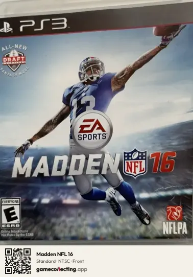 Madden NFL 16 PlayStation 3, NTSC box front