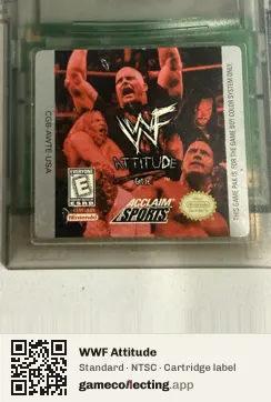 WWF Attitude Game Boy Color, NTSC cartridge label