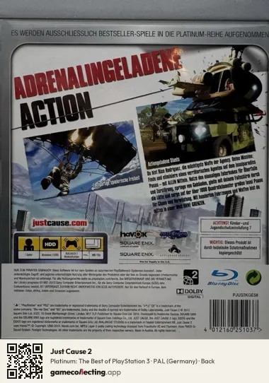 Just Cause 2 PlayStation 3, Germany box back