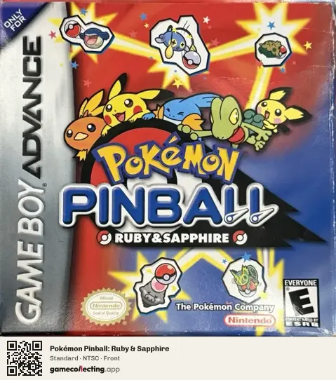Pokémon Pinball: Ruby & Sapphire Game Boy Advance, NTSC box front