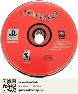 Incredible Crisis PlayStation, NTSC disc