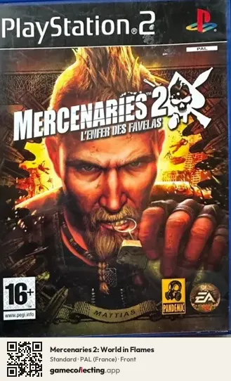 Mercenaries 2: World in Flames PlayStation 2, France box front