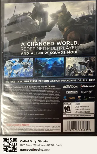 Call of Duty: Ghosts Computer, NTSC box back