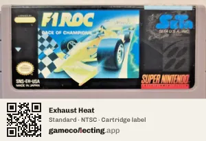 Exhaust Heat Super Nintendo Entertainment System, NTSC cartridge label