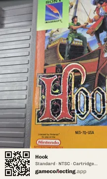 Hook Nintendo Entertainment System, NTSC cartridge label