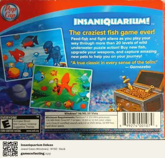 Insaniquarium Deluxe Computer, NTSC box back