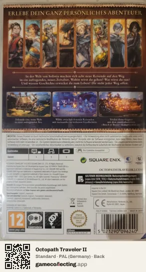 Octopath Traveler II Nintendo Switch, Germany box back