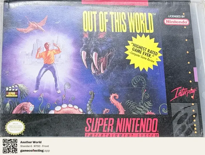Another World Super Nintendo Entertainment System, NTSC box front