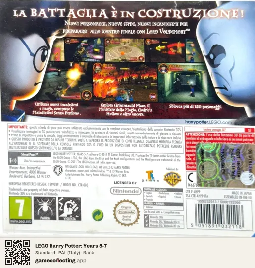 LEGO Harry Potter: Years 5-7 Nintendo 3DS, Italy box back