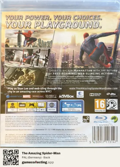The Amazing Spider-Man PlayStation 3, Germany box back