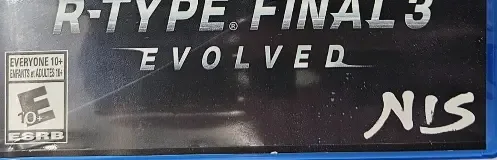 R-Type Final 3 Evolved, the ESRB box on its front