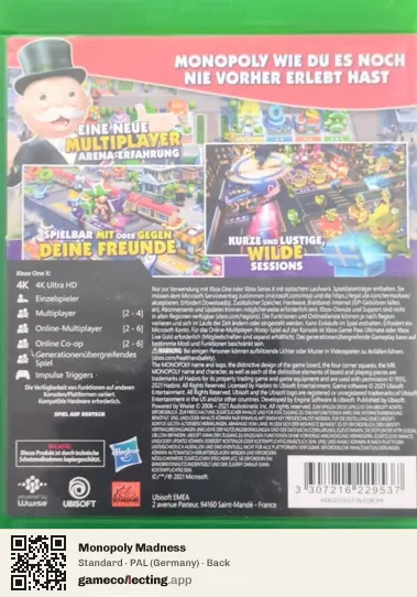 Monopoly Madness Xbox One, Germany box back