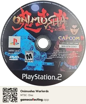 Onimusha: Warlords PlayStation 2, NTSC disc