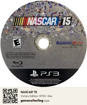 NASCAR '15 PlayStation 3, NTSC disc