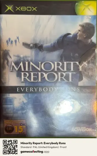 Minority Report: Everybody Runs Xbox, United Kingdom box front