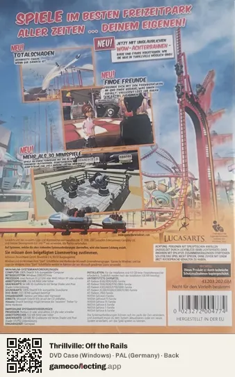 Thrillville: Off the Rails Computer, Germany box back