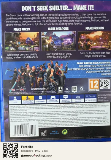 Fortnite PlayStation 4, PAL box back