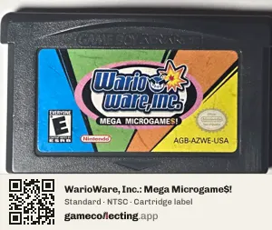 WarioWare, Inc.: Mega Microgame$! Game Boy Advance, NTSC cartridge label