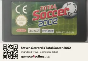 Steven Gerrard's Total Soccer 2002 Game Boy Advance, PAL cartridge label