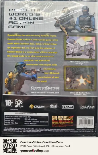 Counter-Strike: Condition Zero Computer, Romania box back