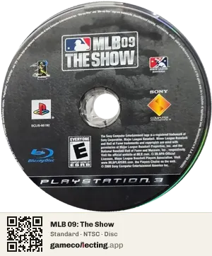 MLB 09: The Show PlayStation 3, NTSC disc