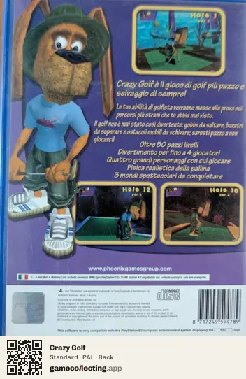 Crazy Golf PlayStation 2, PAL box back