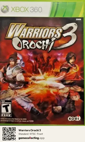 Warriors Orochi 3 Xbox 360, NTSC box front