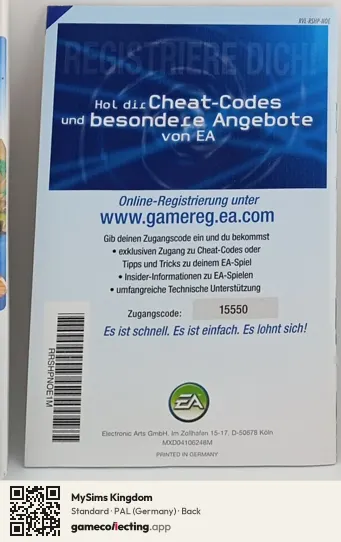 MySims Kingdom Nintendo Wii, Germany box back