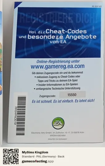 MySims Kingdom Nintendo Wii, Germany box back