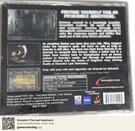Dracula 2: The Last Sanctuary Computer, NTSC box back