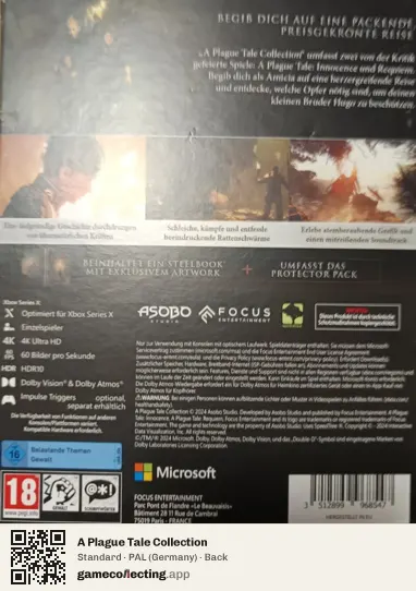 A Plague Tale Collection Xbox Series X, Germany box back