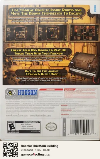 Rooms: The Main Building Nintendo Wii, NTSC box back