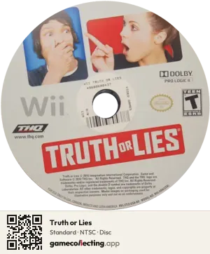 Truth or Lies Nintendo Wii, NTSC disc