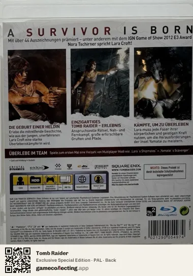 Tomb Raider PlayStation 3, PAL box back