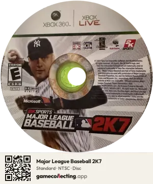 Major League Baseball 2K7 Xbox 360, NTSC disc