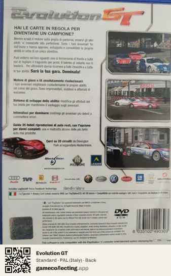 Evolution GT PlayStation 2, Italy box back