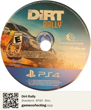 Dirt Rally PlayStation 4, NTSC disc