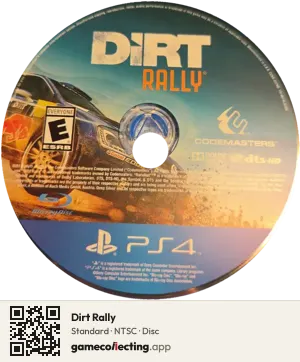 Dirt Rally PlayStation 4, NTSC disc