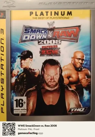 WWE SmackDown vs. Raw 2008 PlayStation 3, PAL box front