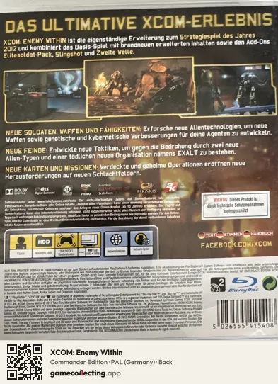 XCOM: Enemy Within PlayStation 3, Germany box back