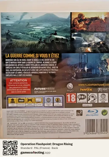 Operation Flashpoint: Dragon Rising PlayStation 3, France box back
