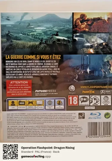 Operation Flashpoint: Dragon Rising PlayStation 3, France box back