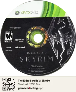 The Elder Scrolls V: Skyrim Xbox 360, NTSC disc