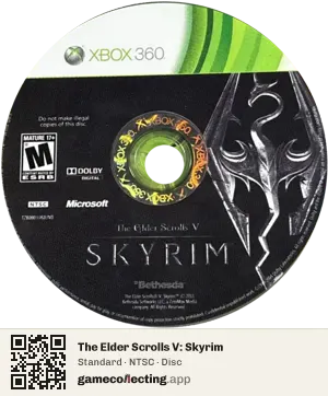 The Elder Scrolls V: Skyrim Xbox 360, NTSC disc