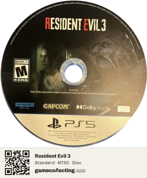 Resident Evil 3 PlayStation 5, NTSC disc