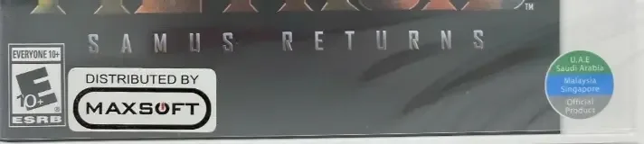Metroid: Samus Returns, the ESRB box on its front